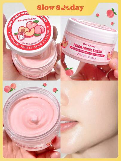 Exfoliante facial de melocotón SlowSunday, melocotón, exfoliación para problemas faciales, cuidado de la piel, para el Día de San Valentín, regalo de San Valentín, regalo del Día de San Valentín, para el Ramadán, reuniones y regalos del Festival del Ramadán, ideal para fiestas