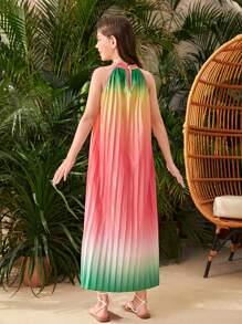 SHEIN 青少女漸層無袖休閒裙 - 彩色 - 查看 2