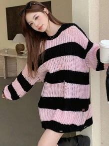 DAZY Của phụ nữ Sọc Lỏng lẻo Áo len - Nhiều màu - Xem 5