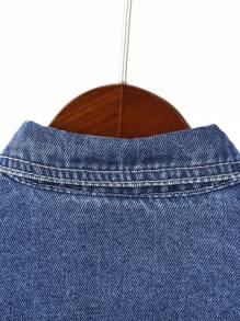 Young Boy Sandblasted & Number Printed Denim Jacket