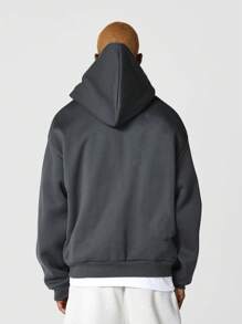 SUMWON Regular Fit Zip Through Hoodie - Dark Grey - View 2