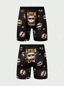 Men's Cartoon Printed Boxer Briefs (3pcs/Set) - Multicolor - View 5