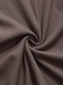 DAZY 女式修身 U 领 T 恤，秋季服装长袖女式上衣 - 卡其色 - 查看 7