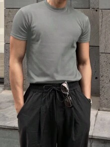 DAZY Camiseta De Verano De Color Sólido Para Hombres