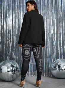 EMERY ROSE 大碼女士單鈕西裝外套 - 黑色 - 查看 2