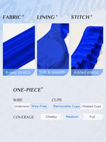 Swim Vcay 荷葉邊褶邊連體泳衣