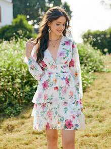 Aveloria Rosie Ladies' Long Sleeve Floral Print Dress Vacation Outfits Woman 