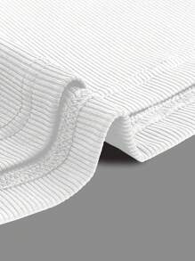 SHEIN Essnce 休閒簡約高領修身背心，夏季時尚的完美選擇 - 白色 - 查看 3