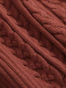 Men Cable Knit Drop Shoulder Sweater Fall,Winter - Red - View 5