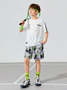 SHEIN 5入組寬鬆針織運動短褲,適用於青少年男孩 - 彩色 - 查看 22