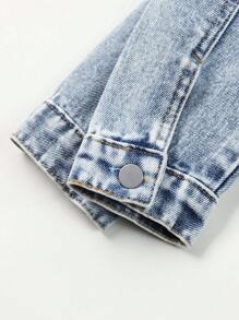 Tween Boy's Distressed Denim Jacket - Medium Wash - View 3