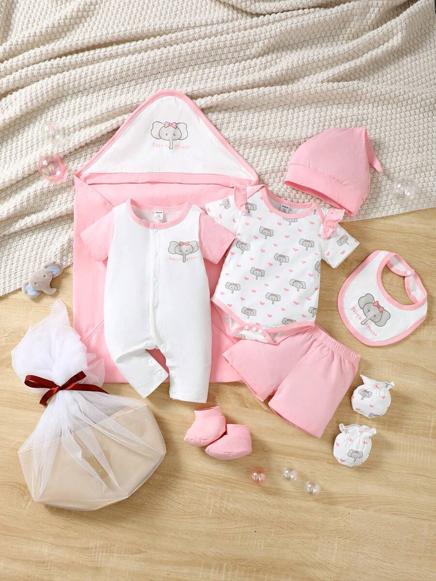 SHEIN Newborn Baby Girl Gift Set, Multiple Pieces - Multicolor - View 1