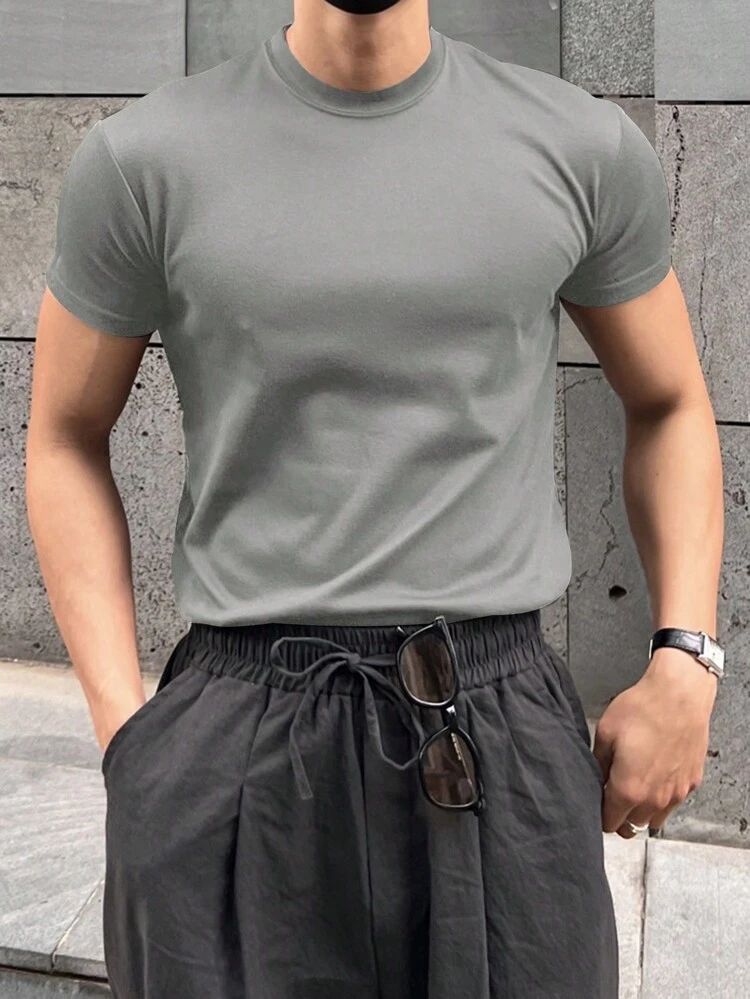 Men's Solid Color Summer T-Shirt