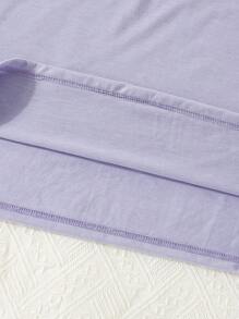 2-Piece Set Of Youth Women's Casual Pink Short-Sleeved Round Neck Loose T-Shirt Printed With Cool And Butterfly Letter Pattern And Black Cycling Shorts Set Suitable For Daily Street Fashion Gatherings And Travel Wear - Multicolor - View 6