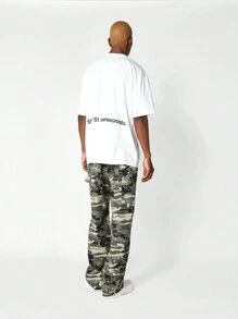 SUMWON Quần Jeans In Camo Flare Fit Có In Sơn - Màu xanh lá cây đậm - Xem 5