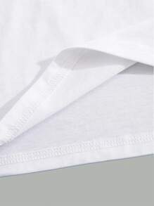 Men's Round Neck Casual Letter & Eye Pattern Commute T-Shirt - White - View 6