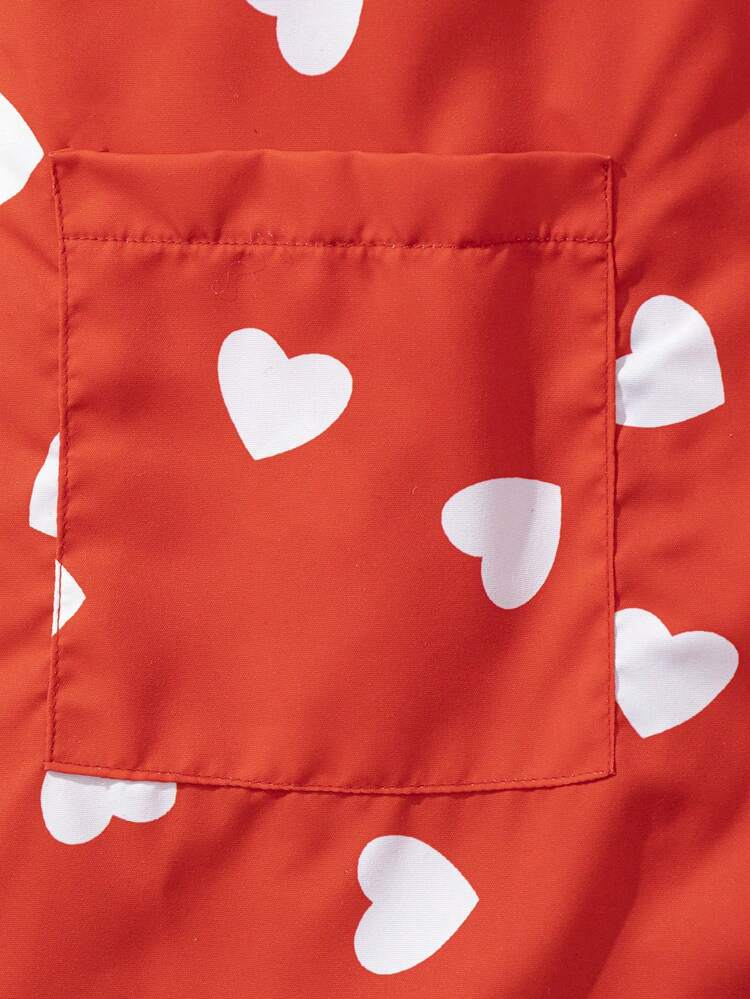 4pcs Tween Girls' Heart Printed Casual Outfits Set