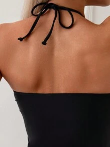 SHEIN Swim 女士椰樹和字母印花比基尼套裝,沙灘穿搭沙灘裝泳裝音樂節夏季 - 彩色 - 查看 4