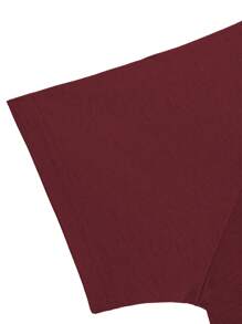 Men's" Dad With A Beard Is Better"Casual Printed T-Shirt - Burgundy - View 4