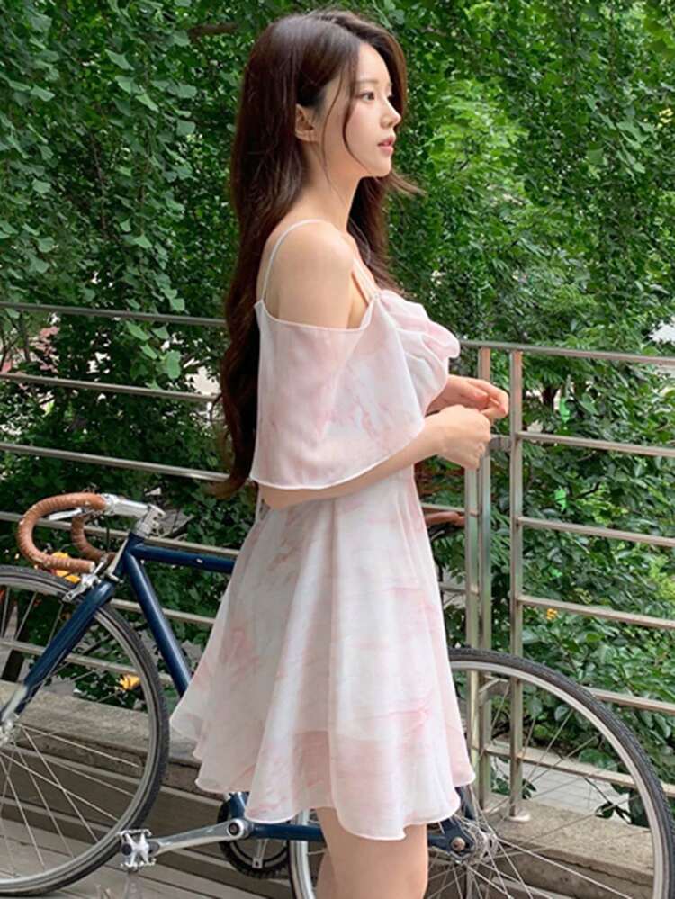 Women's Crinkle Design Spaghetti Strap Dress Sundress,Casual Women Dresses Cocktail Dress