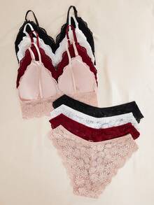 Wedding Season Women's Lace Lingerie Set - Multicolor - View 2