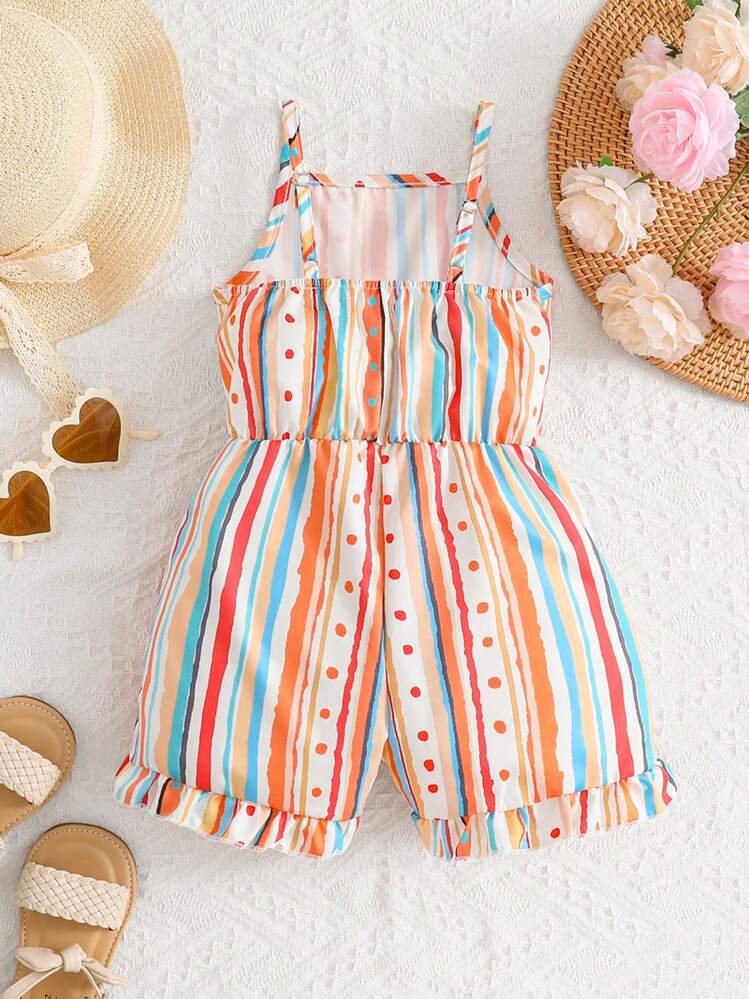 SHEIN Ropa De Cami Sin Mangas De Lunares Y Rayas Para Niñas Jóvenes - Multicolor - Añade 2