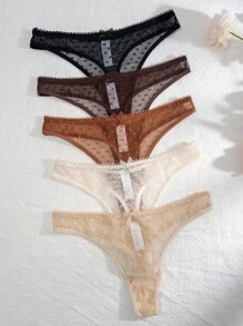 PetitDoll 5 Cái/gói Quần Lót Đùi Lưới Nữ Gợi Cảm - Nhiều màu - Xem 3