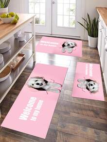 SHEIN Cartoon Animal Print Thickened Anti-Slip Living Room And Kitchen Rug With Cute Little Dog - Multicolor - View 5