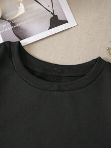 INAWLY Round Neck Long Sleeve Sweatshirt - Multicolor - View 4