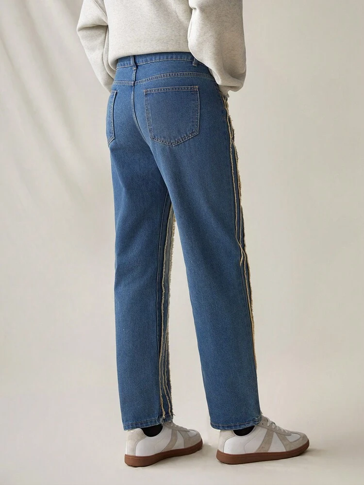 Men's Regular Fit Mid Rise Straight Leg Jeans With Casual Style