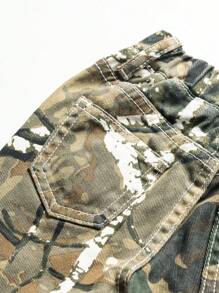 SHEIN Baby Jungen Streetwear, coole Tarnung Jeans mit Farbblock-Design