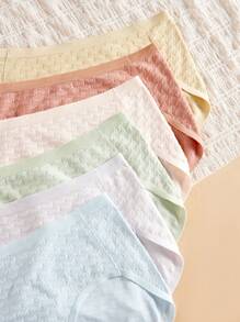 6pcs Women's Solid Color Triangle Panties - Multicolor - View 2