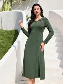 Modelyn Kim loại Lỗ & Tua Nghệ Embellished Đầm - màu xanh lá - Xem 8