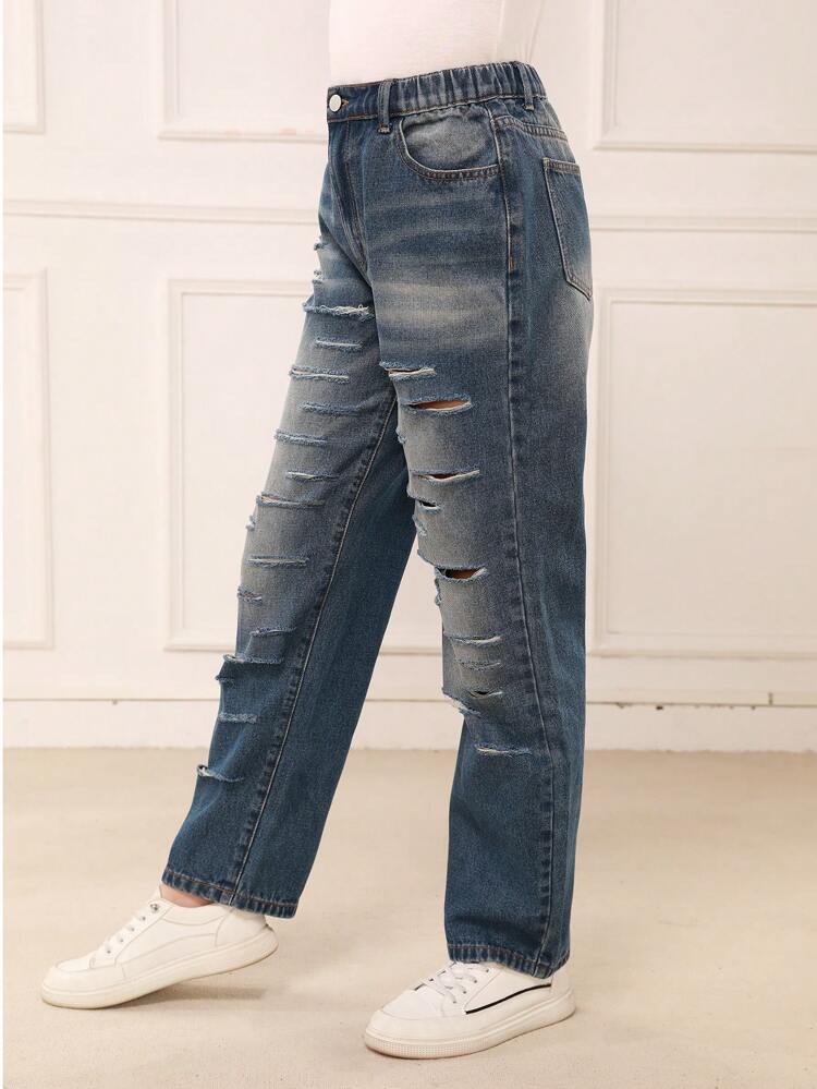 Teen Girls' Ripped Washed Jeans