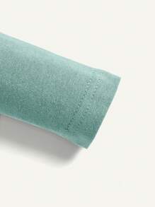 Cozy Pixies 4pcs/Set Baby Boy Solid Color Long Sleeves Overlapping Shoulder Bodysuit - Green - View 12