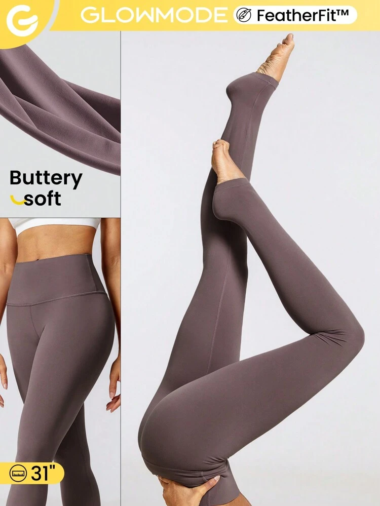 31" FeatherFit™ High-Waist Leggings With Pocket Low Impact Yoga Pilates