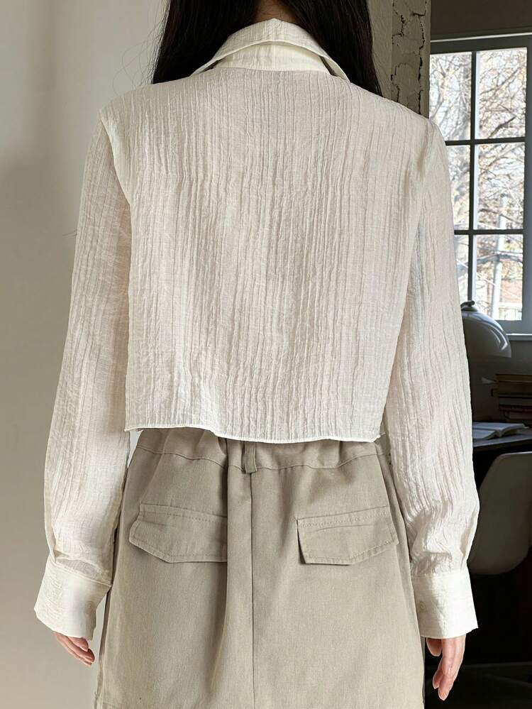 Women's Wrinkle Fabric Long Sleeve Shirt