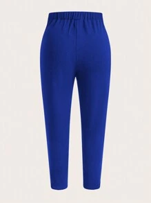 SHEIN Clasi 大碼純色錐形褲 - 寶藍色 - 查看 2