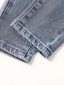 Trẻ Cô gái Frayed + Ngựa Thủ công + Pha lê Đồ trang trí Quần jean - Rửa trung bình - Xem 5