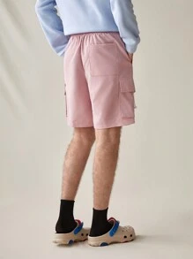 Manfinity RebelGame 男士粉色編織休閒貨物短褲 - 彩色 - 查看 2
