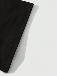 ROMWE MEN Anime Men's Casual Silhouette Figure Printed T-Shirt For Summer, School - Black - View 3