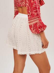 Bohemela Women's Lace Shorts For Vacation - White - View 3