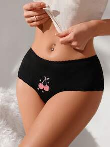 女士卡通印花中高腰三角褲 - 彩色 - 查看 4