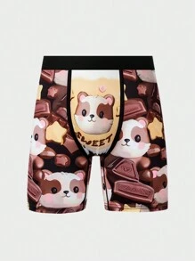 Men's Cartoon Printed Boxer Briefs (3pcs/Set) - Multicolor - View 4