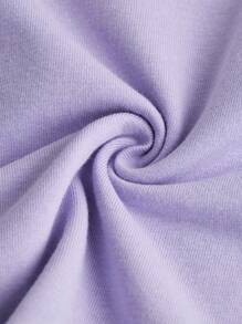 SHEIN 十幾歲女孩純色針織休閒t卹,帶交叉頸帶和荷葉邊裝飾