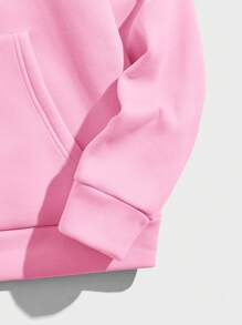 Manfinity BRENVOR Men's Knitted Cartoon Bear Print Hooded Sweatshirt, For Fall, Winter, Long Sleeve Top - Pink - View 4