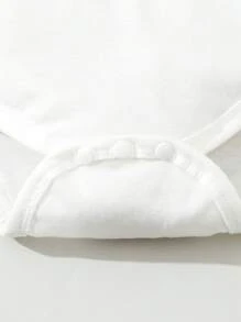 SHEIN Body de manga larga con unicolor y hombros superpuestos para bebé niño - Multicolor - View 4