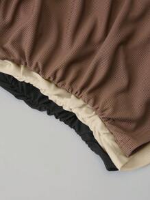 SHEIN LUNE 3pcs Stand Collar Pleated T-Shirt - Multicolor - View 5