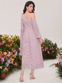 Modelyn One Shoulder Floral Printed Casual Dress Long Evening Dresses