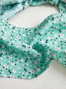 SHEIN WYWH Của phụ nữ In hoa Tie Trước Cami ngọn - màu xanh lá - Xem 4